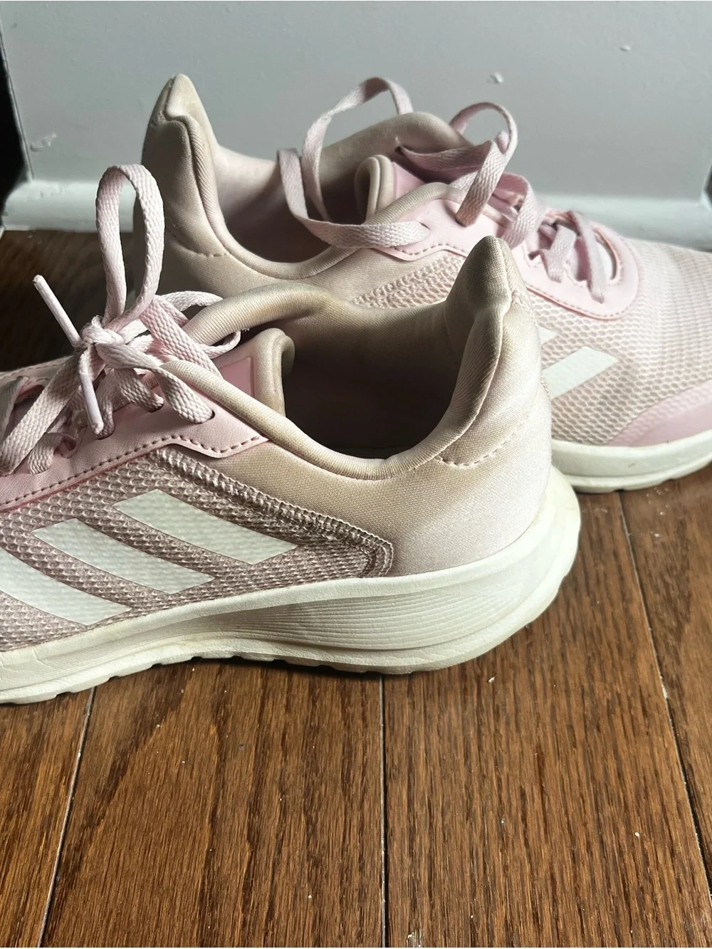 adidas Girls Light Pink Mesh Lace-Up Athletic Sneakers